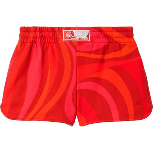 PUCCI shorts con stampa marmo - rosso