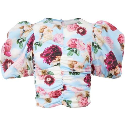 Fleur Du Mal top a fiori dreamy - blu