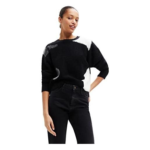 Desigual jers_mina 2000 black maglione, nero, l donna