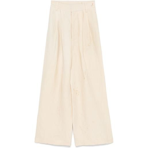 Uma Wang pantaloni con piega - toni neutri