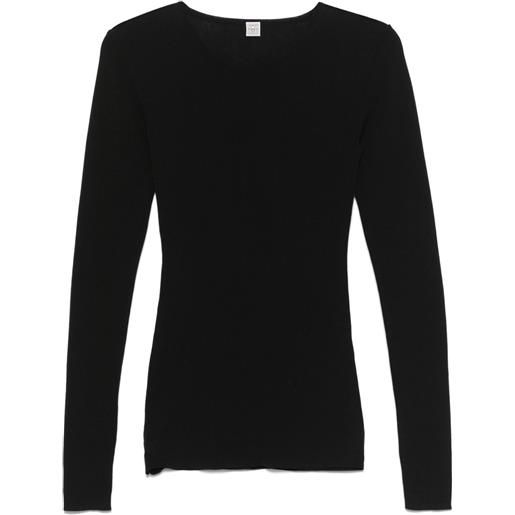 TOTEME t-shirt in cotone compatto - nero