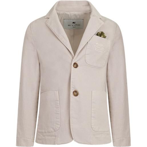 ETRO KIDS blazer con ricamo - toni neutri