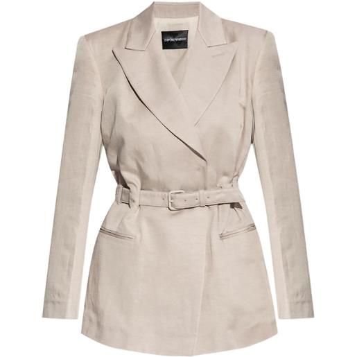 Emporio Armani giacca con cintura - toni neutri