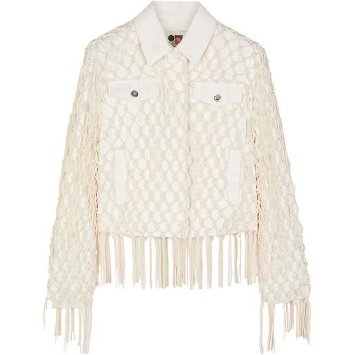 Ports 1961 giacca denim weaving inspried - bianco