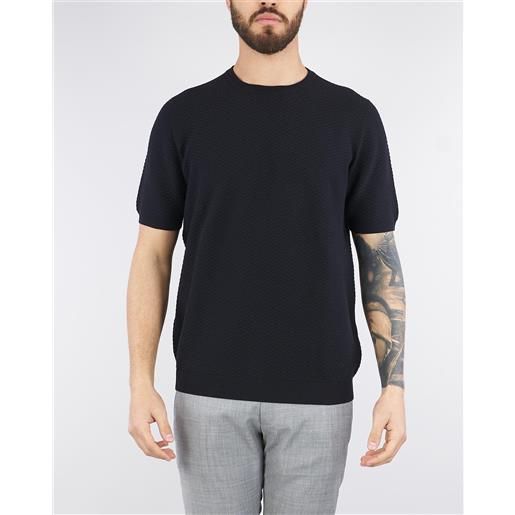 JEORDIE'S maglia nero jacquard in cotone ice crèepe