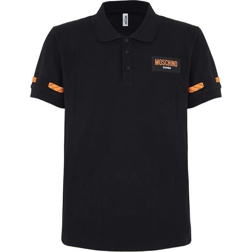 Moschino polo uomo tinta unita nero