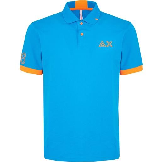 Sun68 polo logo fluo s/s ottanio chiaro