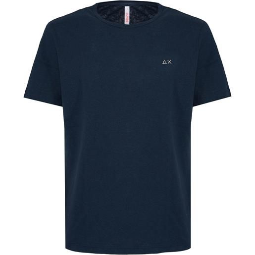 Sun68 t-shirt jersey linen s/s navy blue