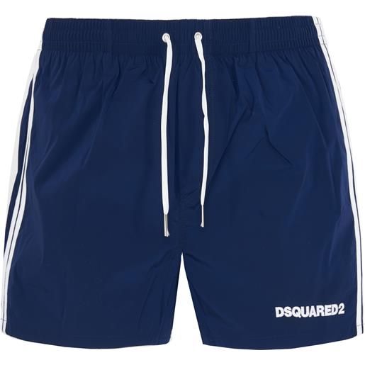 Dsquared2 boxeur side stripe midi swim boxer navy blue