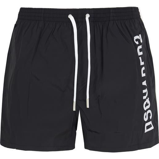 Dsquared2 side logo midi swim boxer black/white