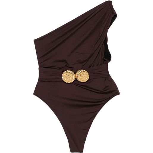 Balmain costume intero asimmetrico - marrone