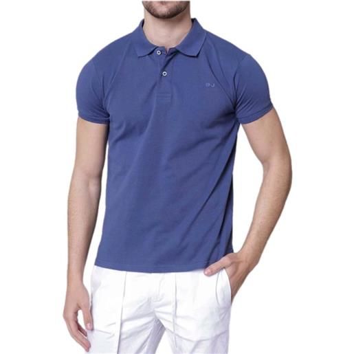 Blooker polo manica corta in cotone piquet colore avion