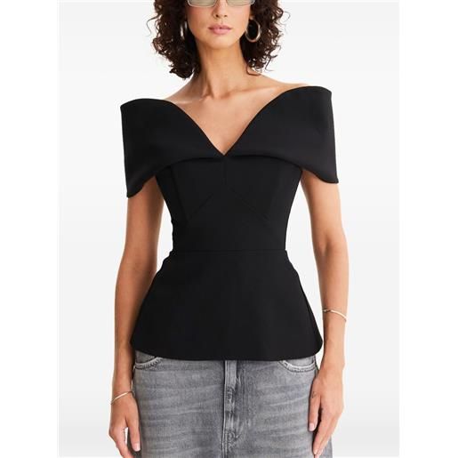 MOOS STUDIO top smanicato - nero