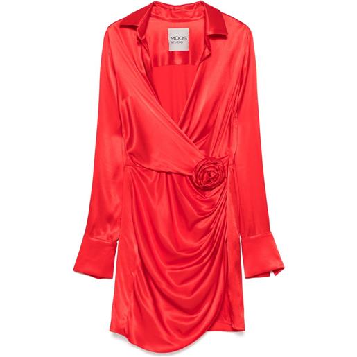 MOOS STUDIO abito corto in raso - rosso