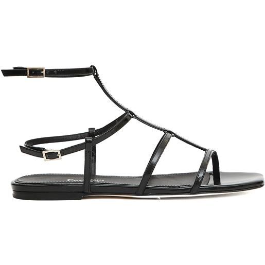 SORELLE PEREGO sandalo flat listini vernice nero