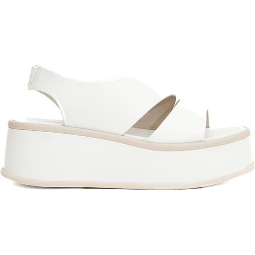 PATRIZIA BONFANTI sandalo zeppa 5 cm in pelle bianco
