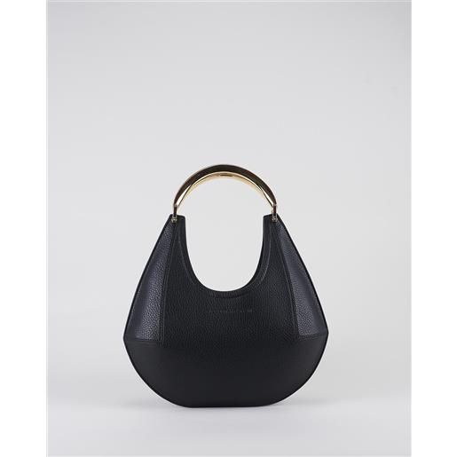 ELISABETTA FRANCHI borsa nero hobo piccola con manico gioiello
