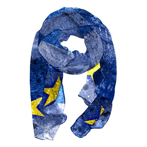 VBFOFBV sciarpe di chiffon scialli e impacchi per abiti da sera, grande scialle da sposa morbido, bandiera grecia e unione europea