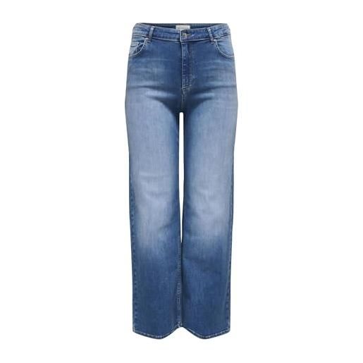 ONLY Carmakoma carwilly hw wide dnm rea12187 noos - donna, media blu denim, 48w x 30l