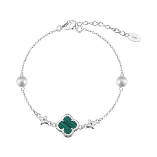 Bracciale Rigido Oro Con Quadrifoglio Portafortuna E Zirconia Cubica – Donna, Acciaio Inox, Eleganza