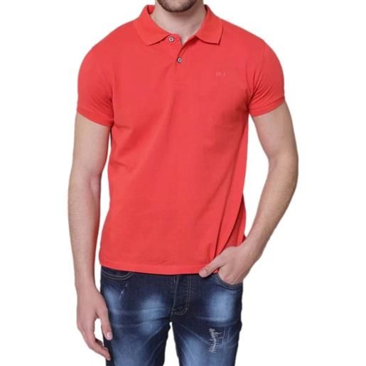Blooker polo manica corta in cotone piquet colore rosso