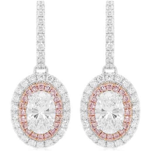 HYT Jewelry orecchini pendenti in oro bianco 18 carati con diamanti - argento