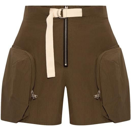 Jil Sander shorts con zip - marrone