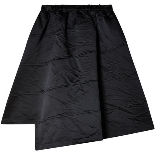 Black Comme Des Garçons minigonna asimmetrica - nero