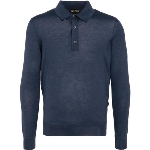 TOM FORD polo a maniche lunghe - blu
