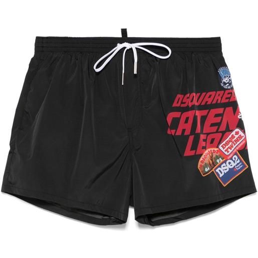 DSQUARED2 costume da bagno con logo - nero