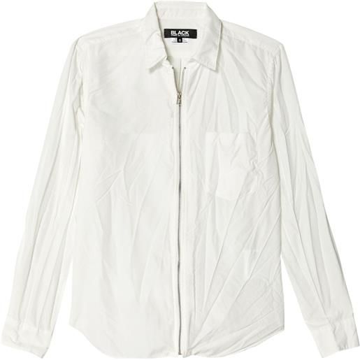 Black Comme Des Garçons camicia con effetto stropicciato - bianco