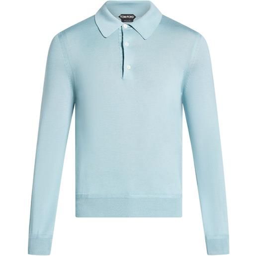 TOM FORD polo a maniche lunghe - blu