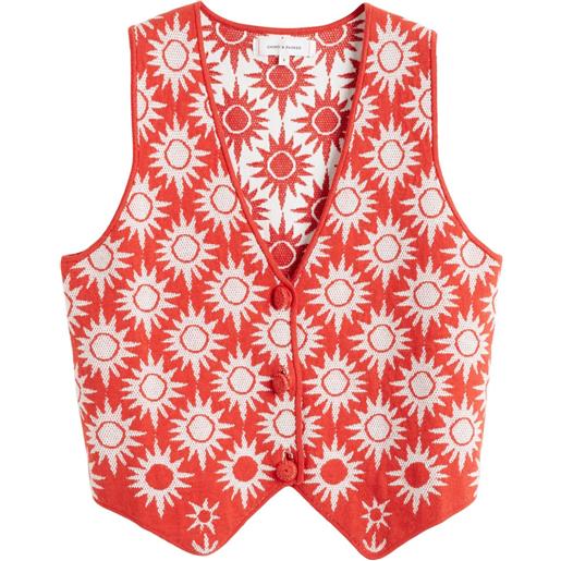 Chinti & Parker x laura whitmore gilet con motivo jacquard - arancione