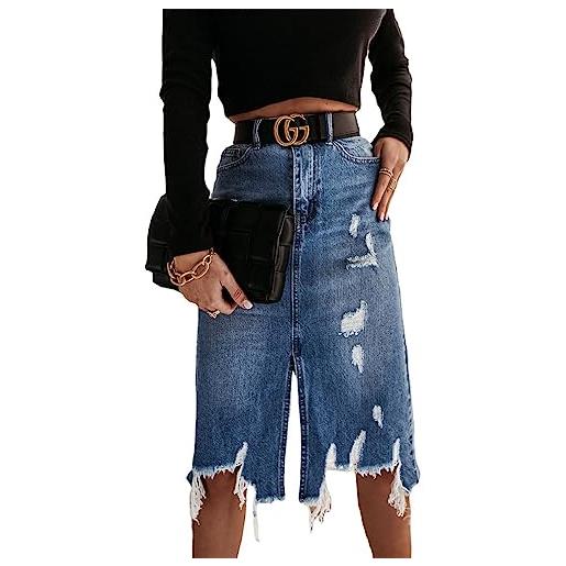 SUIUOI shorts casual donna jeans estivi larghi, corta con tasche e bottoni a-line estate chic elasticizzato