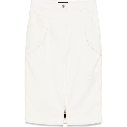 Barbara Bui gonna midi in gabardine - bianco