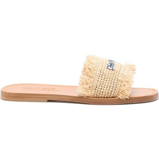 DSQUARED2 sandali slides con ricamo - toni neutri