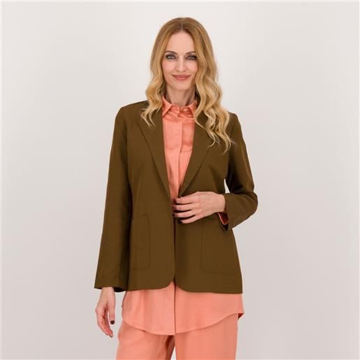 Dua blazer viscosa e lino con collo rever