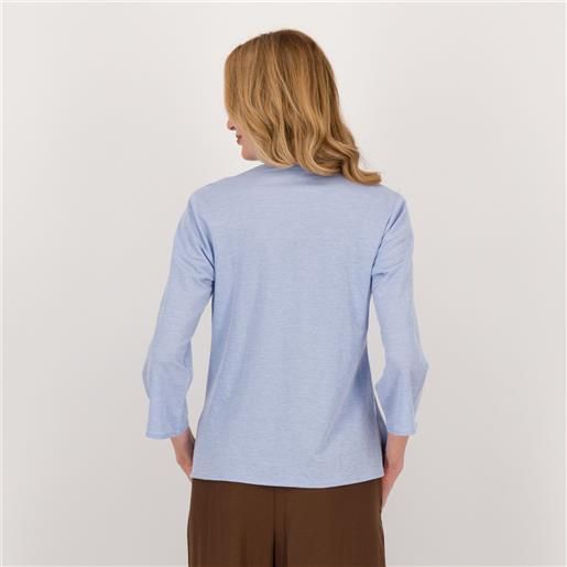 Mama m'ama camicia con collo alla coreana in jersey misto viscosa