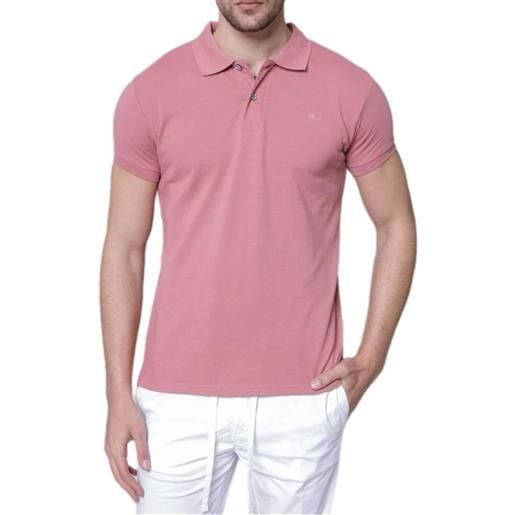 Blooker polo manica corta in cotone piquet colore rosa