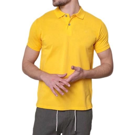 Blooker polo manica corta in cotone piquet colore giallo