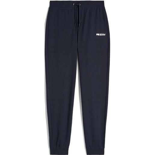 Freddy pantaloni in cotone regular fit con coulisse e fondo a polsino