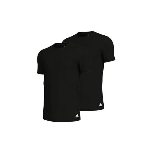 adidas multipack crew neck t-shirt (2pk), maglie termiche uomo, nero, s (pacco da 2)