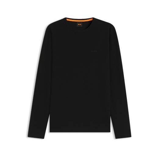 BOSS t-shirt in misto cotone con lavorazione a nido d'ape, nero