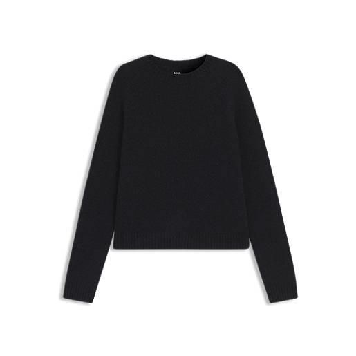 BOSS maglione a girocollo in tessuto elasticizzato, nero