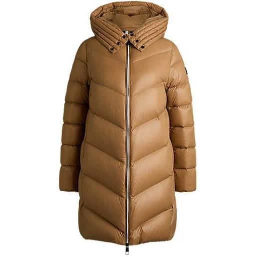 BOSS parka con imbottitura di piume e cappuccio oversize, beige