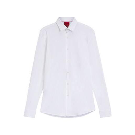 HUGO camicia slim fit in jersey elasticizzato ad alte prestazioni, bianco