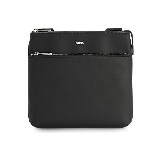 BOSS borsa a busta con logo stampato in lamina, nero