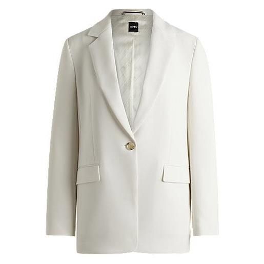 BOSS giacca regular fit in crêpe antipiega, bianco