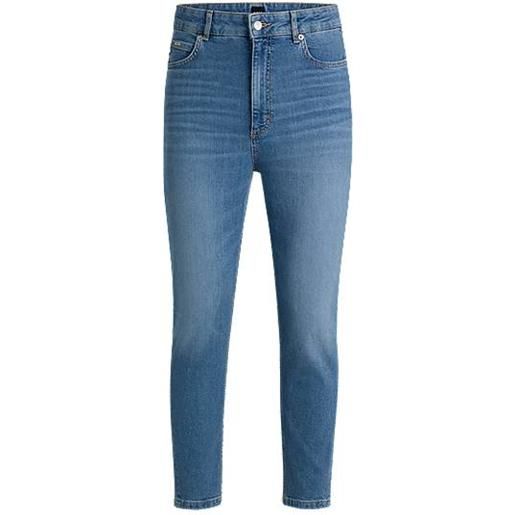 BOSS jeans alla caviglia a vita alta in comodo denim elasticizzato blu, blu