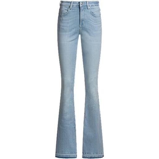 BOSS jeans bootcut in denim elasticizzato blu con spacchi sugli orli, celeste